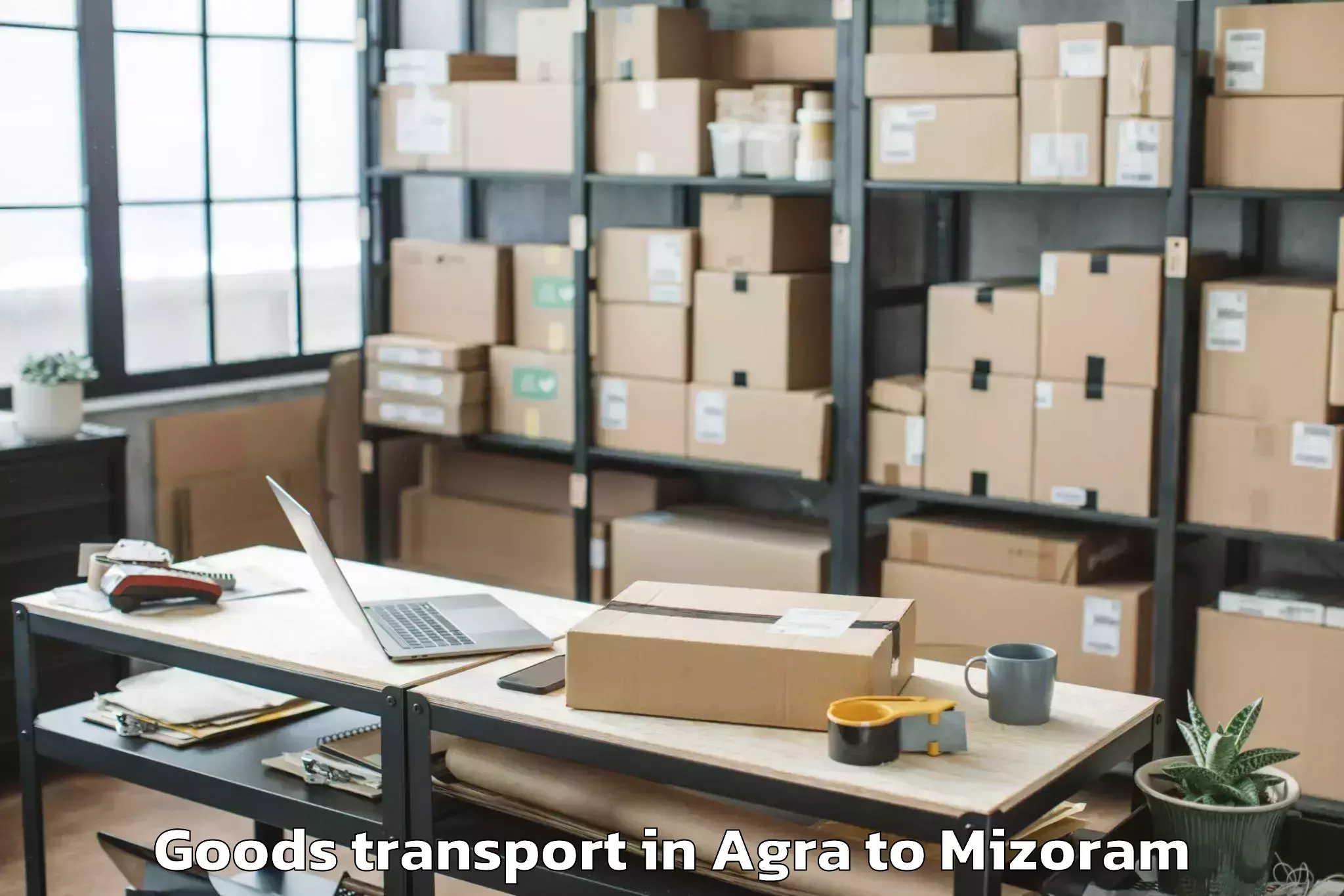 Hassle-Free Agra to Hnahthial Goods Transport